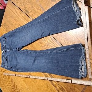 FRAME Jeans Womens 24 BLUE MINI BOOT Denim Preowned Cut BOOTCUT LE CROP Western